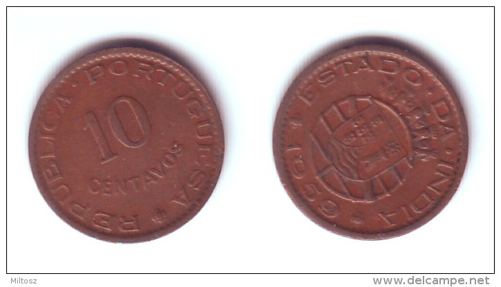 India Portuguese 10 Centavos 1959 - Inde