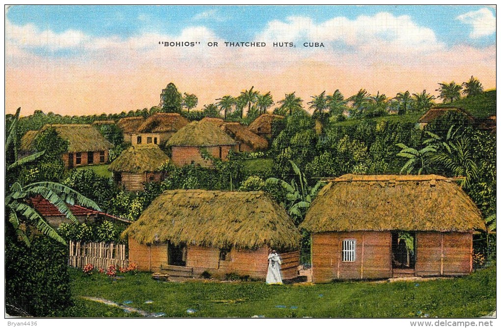 Cuba - ** Bohios - Or Thatched Huts ** - Cpa En Bon état -voir 2 Scans. - Other & Unclassified