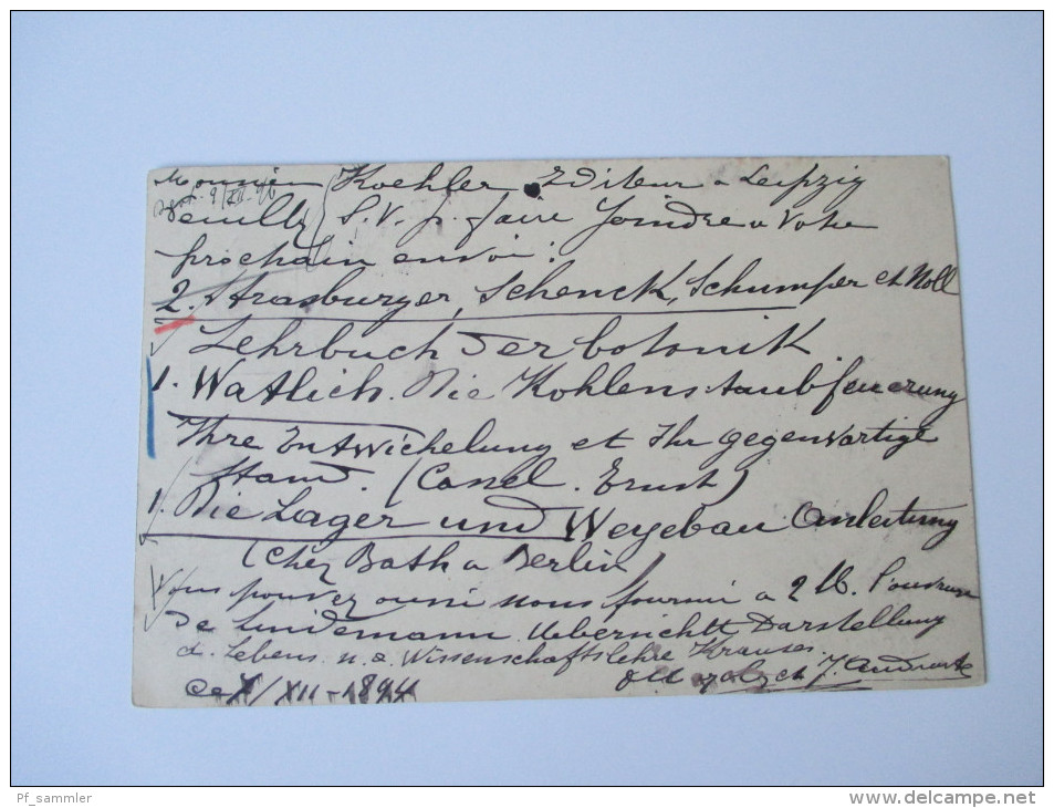 Belgien Ganzsache 1896 Mit Zusatzfrankatur Nach Leipzig. - Tarjetas 1871-1909