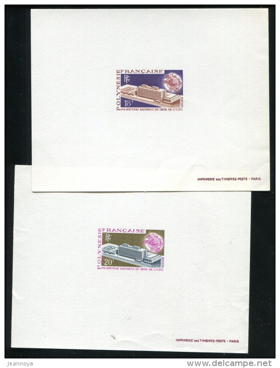 POLYNÉSIE - N° 80 & 81 ( BATIMENT U.P.U. ) 2 EPREUVES DE LUXE - SUP - Imperforates, Proofs & Errors