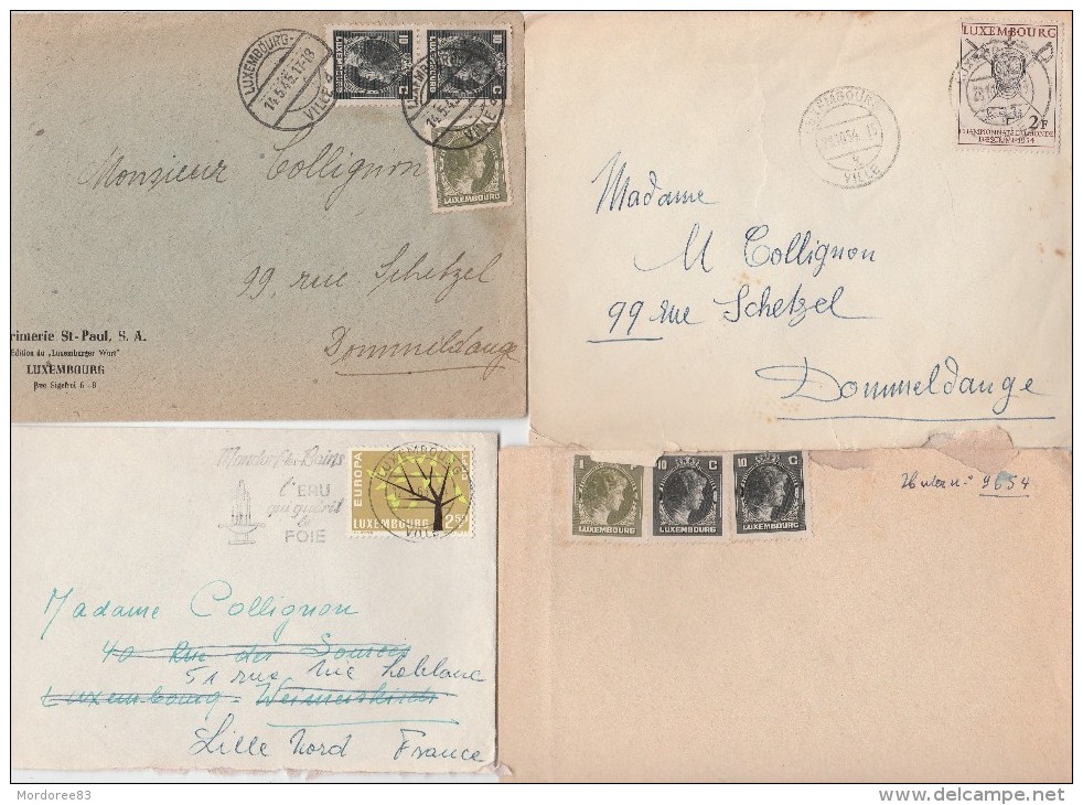 LOT DE 14 LETTRES ET DOC LUXEMBOURG POUR LA FRANCE VOIR SCAN - Collections