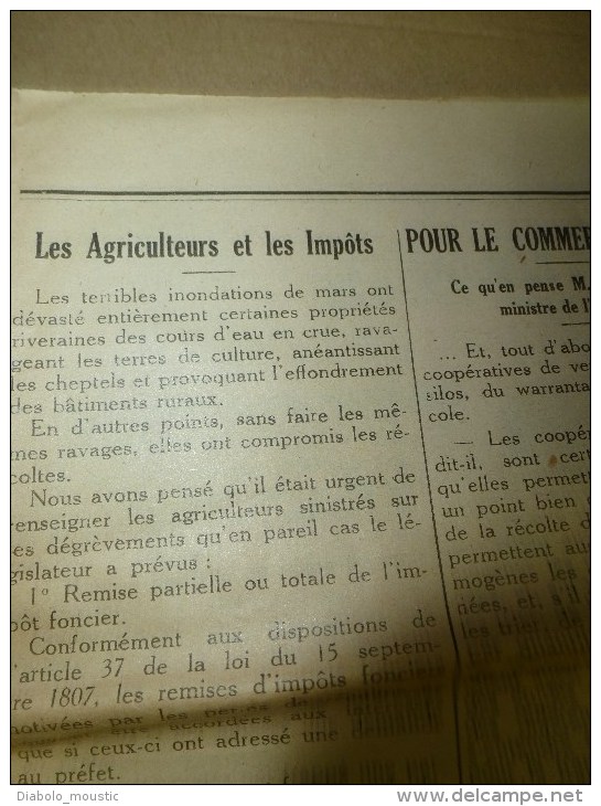 1930 LE BLE, LE VIN journal peu connu...dont texte en occitan "Lé cadéttou dé bordo nobo" :