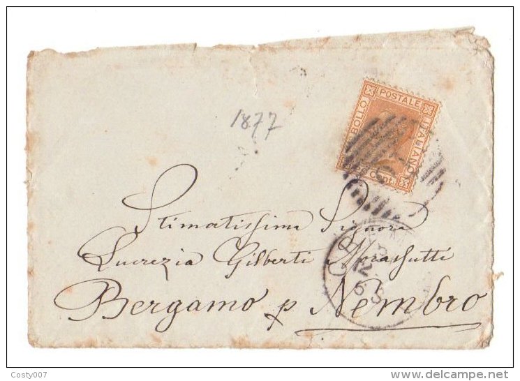 Italy 1877 Postal History Rare Cover Bergamo D.142 - Ganzsachen
