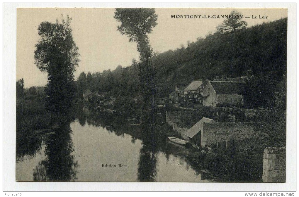 CP , 28 , MONTIGNY-le-GANNELON , Le Loir - Montigny-le-Gannelon