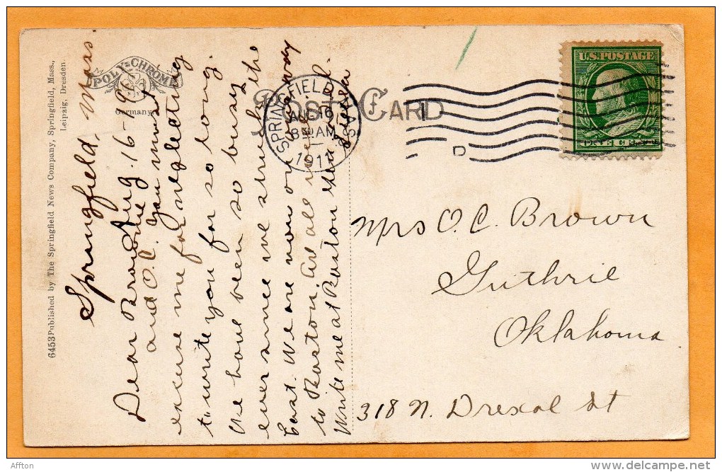Springfield MA 1910 Postcard - Springfield