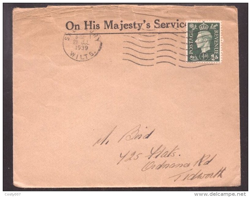 Great Britain 1939 Postal History Rare Cover D.156 - Brieven En Documenten