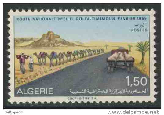 Algerie Algeria 1969 Mi 522 YT 489 ** Route Nationale No. 51 From El Golea To Timimoun, February 1969 / Nationalstraße 5 - Andere (Aarde)