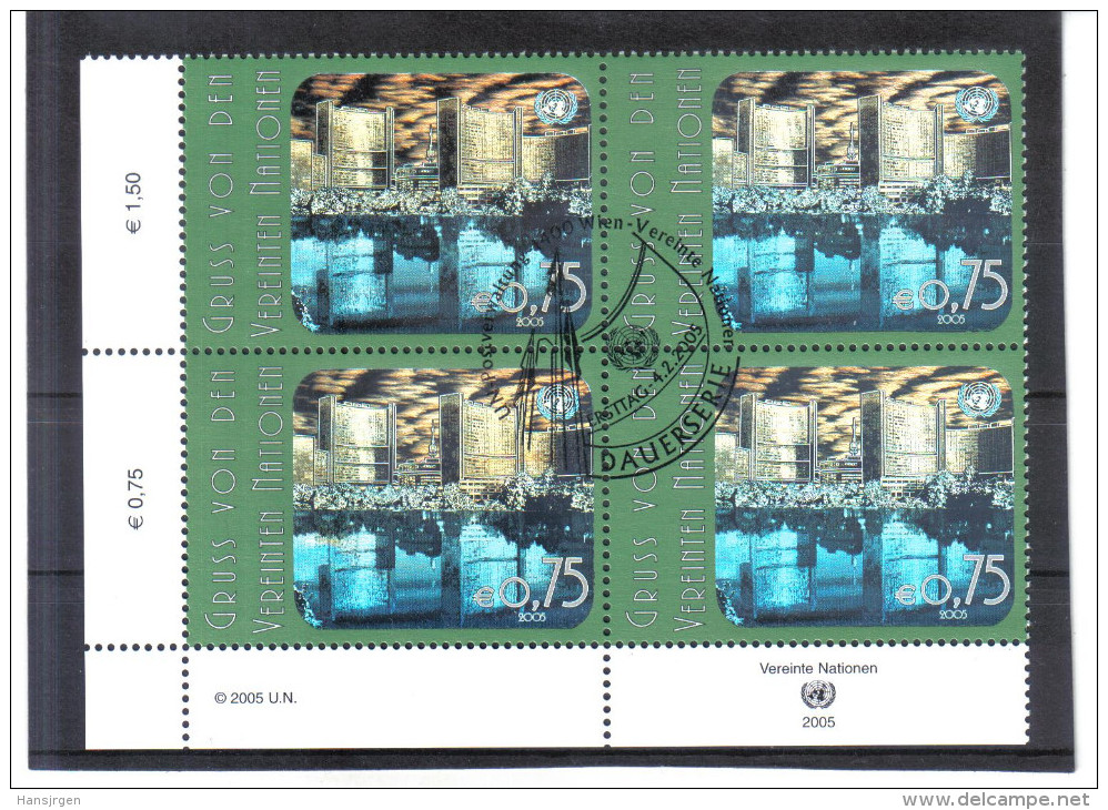 ESS1117 UNO WIEN  2005  MICHL 434 VIERERBLOCK Used / Gestempelt - Used Stamps