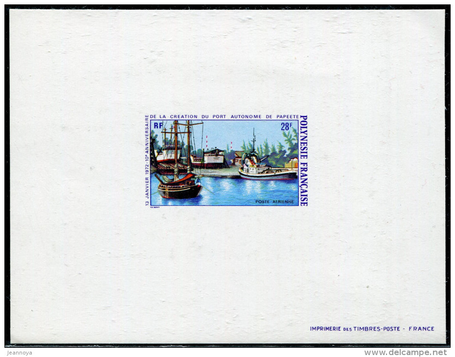 POLYNÉSIE - POSTE AÉRIENNE N° 60 ( 10 ANS PORT AUTONOME DE PAPEETE ) EPREUVE DE LUXE - SUP - Non Dentelés, épreuves & Variétés