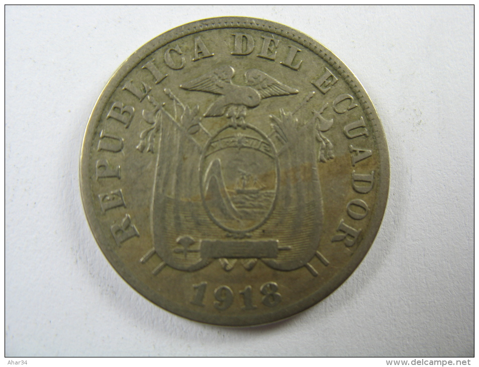 ECUADOR  5 CINCO  CENTAVOS 1918 RARE LOT 32 NUM 16 - Ecuador