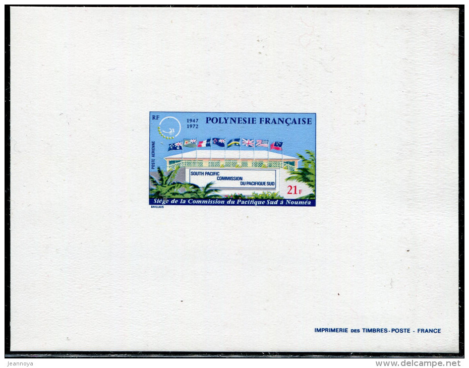 POLYNÉSIE - POSTE AÉRIENNE N° 62 ( 25 ANS COMMISSION DU PACIFIQUE SUD ) EPREUVE DE LUXE - SUP - Imperforates, Proofs & Errors