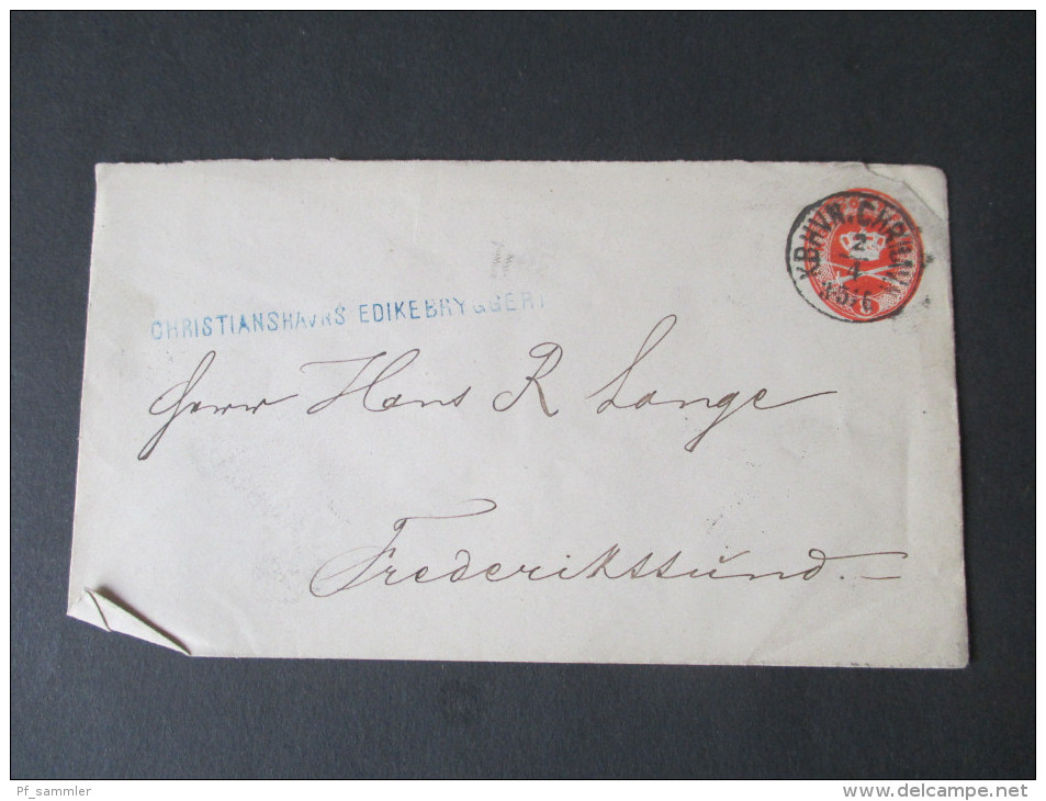 Dänemark Ganzsachen / Umschläge Ca. 1890 (?) 3 Stück Mit Verschiedenen Stempeln! Christianshavs Edikebryggeri - Interi Postali