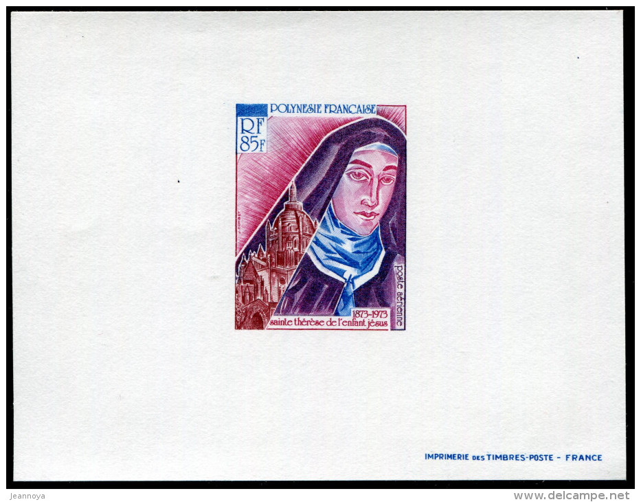 POLYNÉSIE - POSTE AÉRIENNE N° 71 ( STE. THÉRÈSE DE L'ENFANT JÉSUS ) EPREUVE DE LUXE - SUP - Imperforates, Proofs & Errors