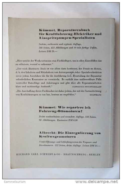 H. Kümmet "Wie Repariere Ich Fahrzeug-Dieselmotoren" , Von 1954 - Técnico