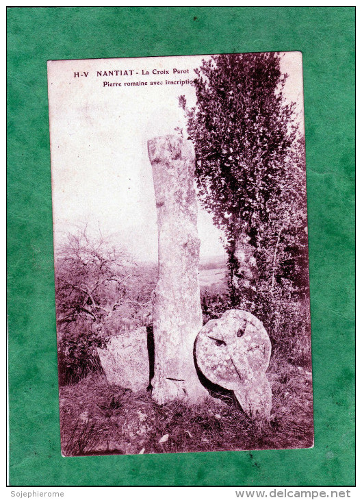 Nantiat La Croix Parot Pierre Romaine Avec Inscription - Nantiat