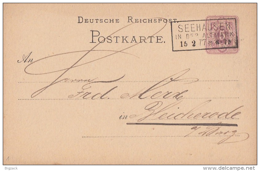DR Ganzsache Nachv. Stempel Seehausen In Der Altmark 15.2.77 - Briefe U. Dokumente