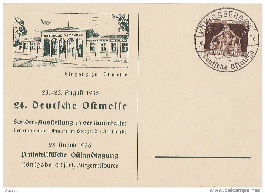 DR Sonderkarte EF Minr.617 SST Königsberg 26.8.36 - Briefe U. Dokumente