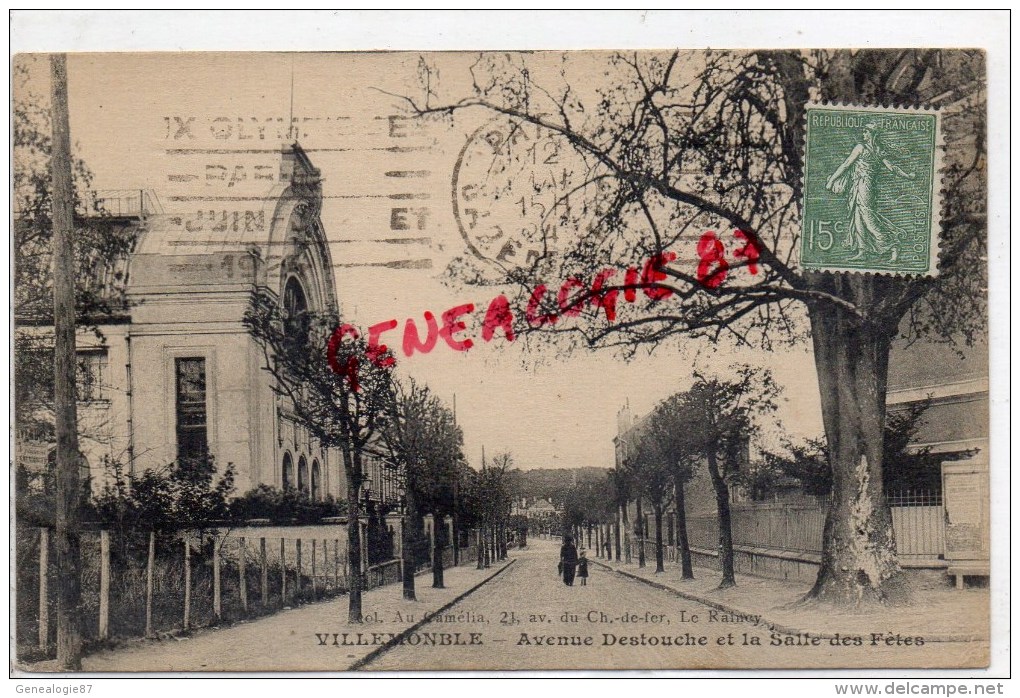 93 - VILLEMOMBLE - AVENUE DESTOUCHE ET LA SALLE DES FETES - Villemomble