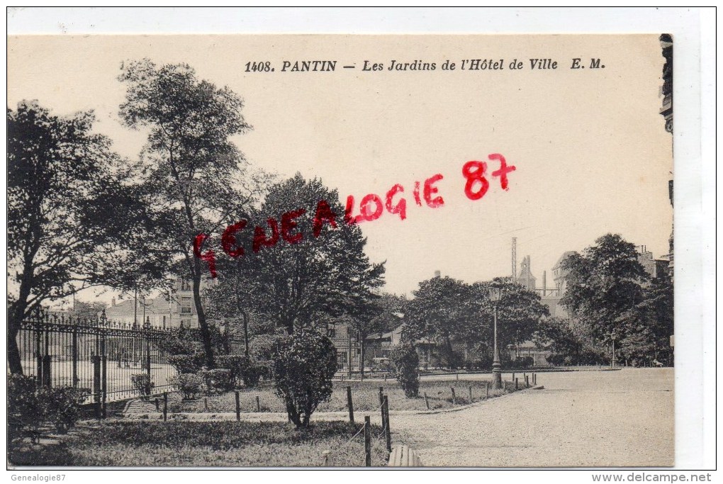 93 -  PANTIN - LES JARDINS DE L' HOTEL DE VILLE - Pantin