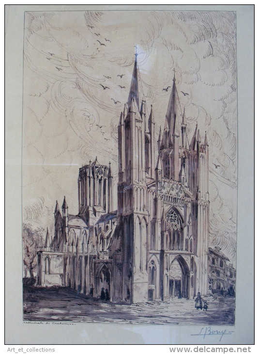 Interessante Sanguine De S. Borny / Cathédrale De Coutances - Drawings