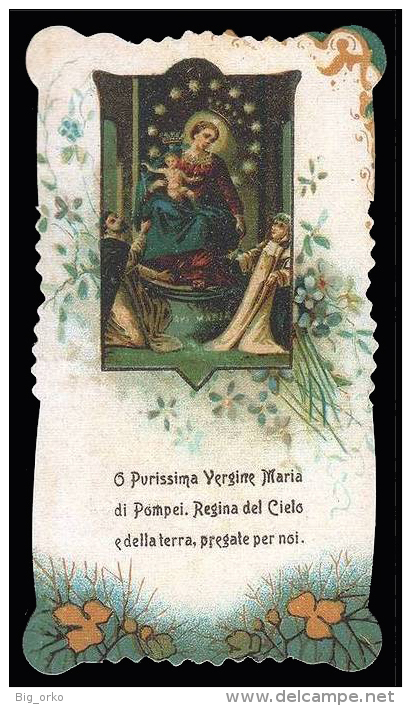 MADONNA: La Vergine Del Rosario Di Pompei Con I Santi Domenico E Caterina (primo Novecento) - "Riproduzione" - Devotion Images