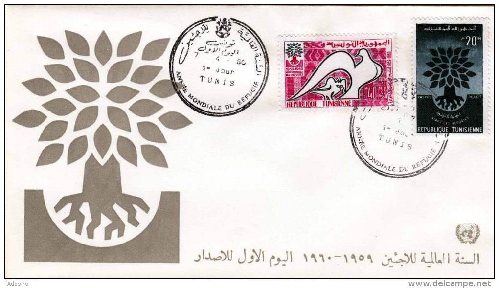 TUNESIEN 1960 - 2 Fach Frankierung Auf Brief (Animèe Mondiale Du Refugie) - Tunesien (1956-...)