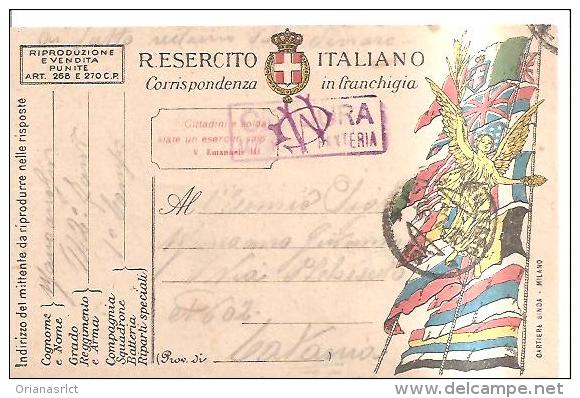 69152)R. Esercito Italiano Corrispondenza In Franchigia-142° Regg. Fanteria-viaggiata Da Trieste/Catania Il 26/7/1919 - Storia Postale