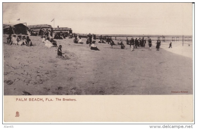 Palm Beach Florida, The Breakers, Beach Scene, C1900s Vintage Tucks #7049 Postcard - Palm Beach