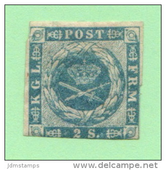 DEN SC #3 MH  1855 Royal Emblems  W/flts, Incl. Tear @ UL, TL + CNR CRS @ LR, CV $75.00 - Unused Stamps