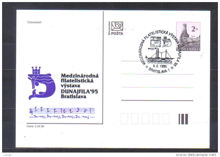 Slovakia  Postcards Imprint Stamp Exhibition DUNAJFILA   1995  3 Various Types - Postkaarten