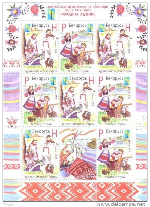 BY 2012- VOLKSTRACHTEN, BELORUSSIA, MS, MNH - Belarus