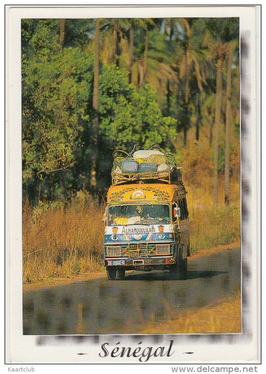 Sénégal : CAMION / TRUCK / LKW - Traversée Du Sénégal En Car Brousse / Crossing Senegal In A ´Bush´ Bus(3x Stamp/timbre) - Vrachtwagens En LGV