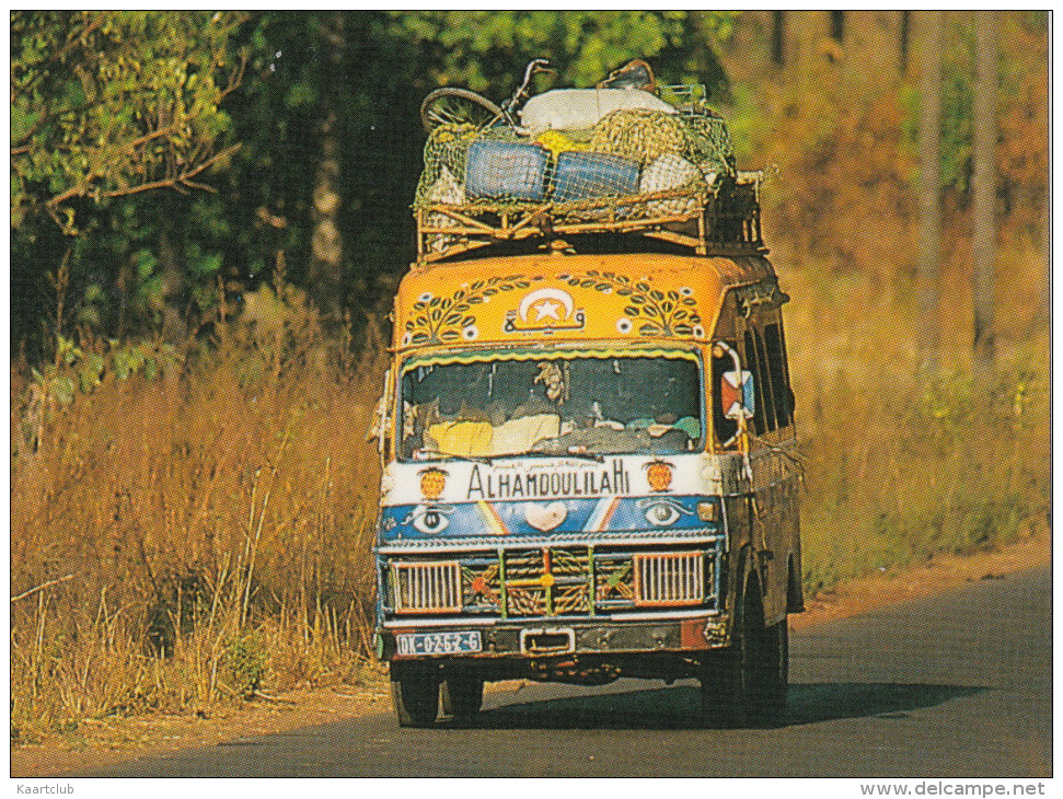 Sénégal : CAMION / TRUCK / LKW - Traversée Du Sénégal En Car Brousse / Crossing Senegal In A ´Bush´ Bus(3x Stamp/timbre) - Vrachtwagens En LGV