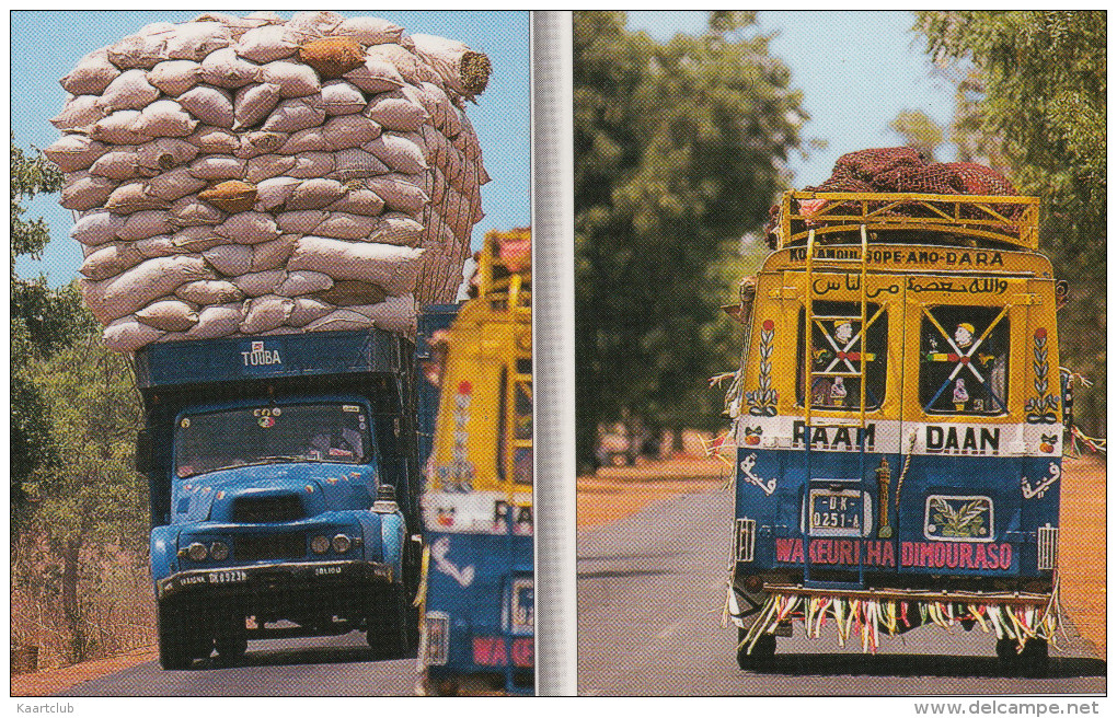 Sénégal : 2x CAMION / TRUCK / LKW - Transport Du Quotidien / Daily Transportations - Vrachtwagens En LGV