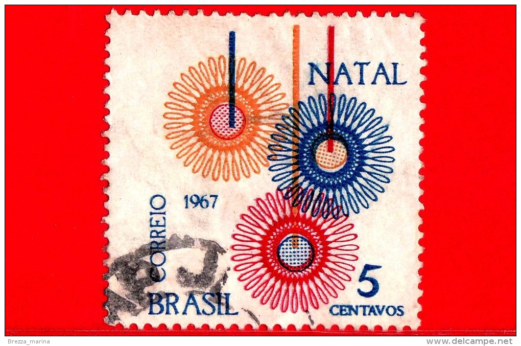 BRASILE - USATO - 1967 - Natale - Christmas - Noel - Navidad - Decorazioni - 5 - Used Stamps