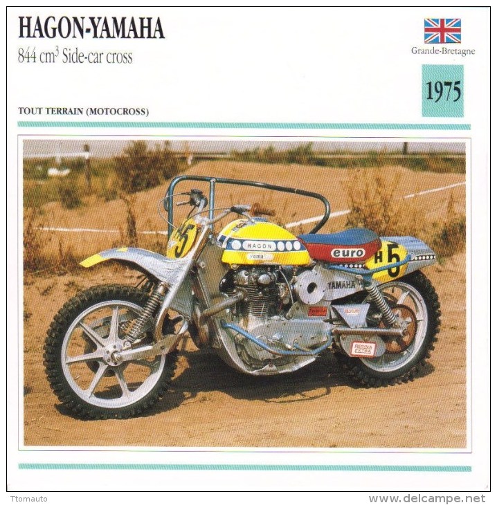 Fiche Technique Moto (Side-car/Attelée)  -   Hagon-Yamaha 844cc Side-car Cross  -  Ton Van Heugten - Altri & Non Classificati