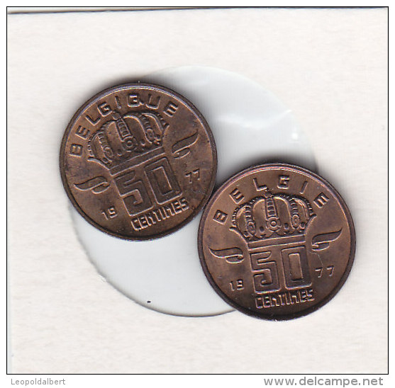 2 X 50 CENTIMES Bronze 1977 FR Et 1977 FL   Qualité++++++++++++++++++ + - 50 Centimes