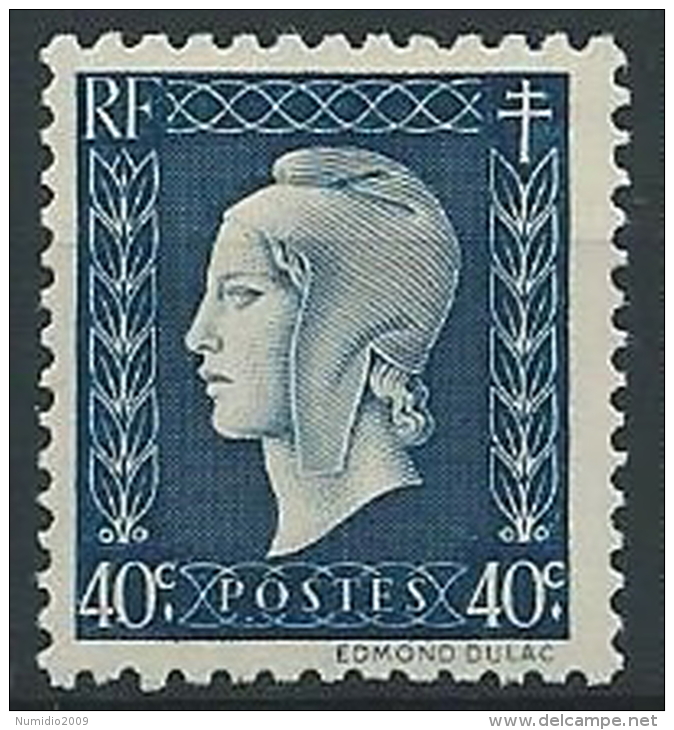 1944-45 FRANCIA MARIANNA DI DULAC 40 CENT MNH ** - EDF048 - 1944-45 Marianne Van Dulac