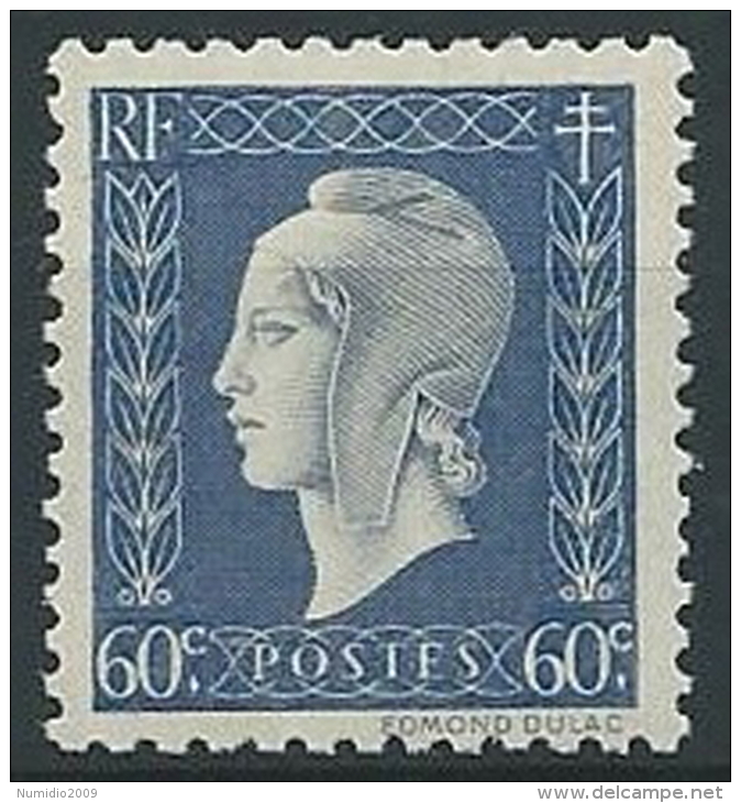 1944-45 FRANCIA MARIANNA DI DULAC 60 CENT MNH ** - EDF048 - 1944-45 Marianne Van Dulac