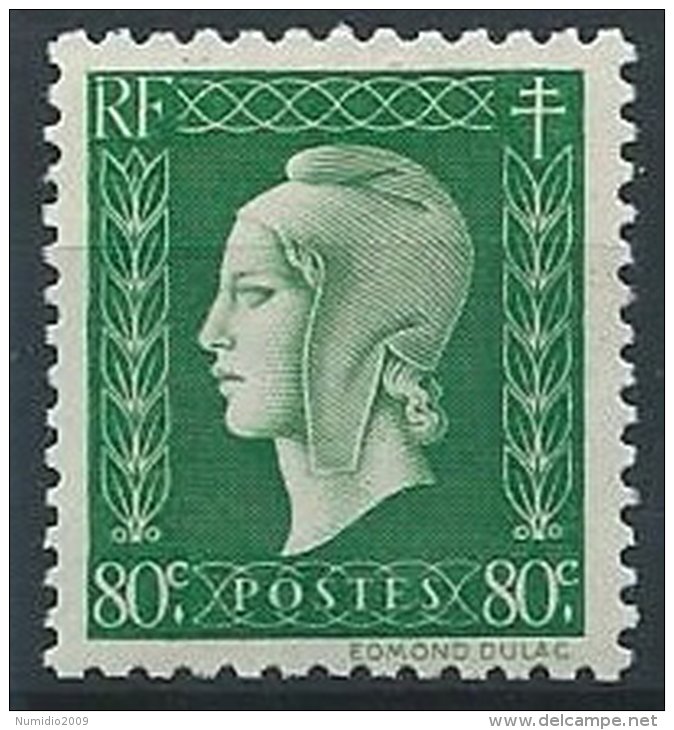 1944-45 FRANCIA MARIANNA DI DULAC 80 CENT MNH ** - EDF048 - 1944-45 Marianne Van Dulac