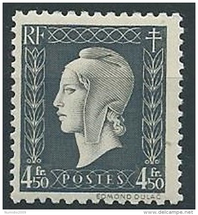 1944-45 FRANCIA MARIANNA DI DULAC 4,50 F MNH ** - EDF048 - 1944-45 Marianne Van Dulac