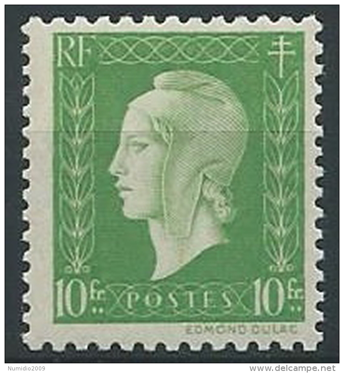 1944-45 FRANCIA MARIANNA DI DULAC 10 F MNH ** - EDF048 - 1944-45 Marianne Van Dulac