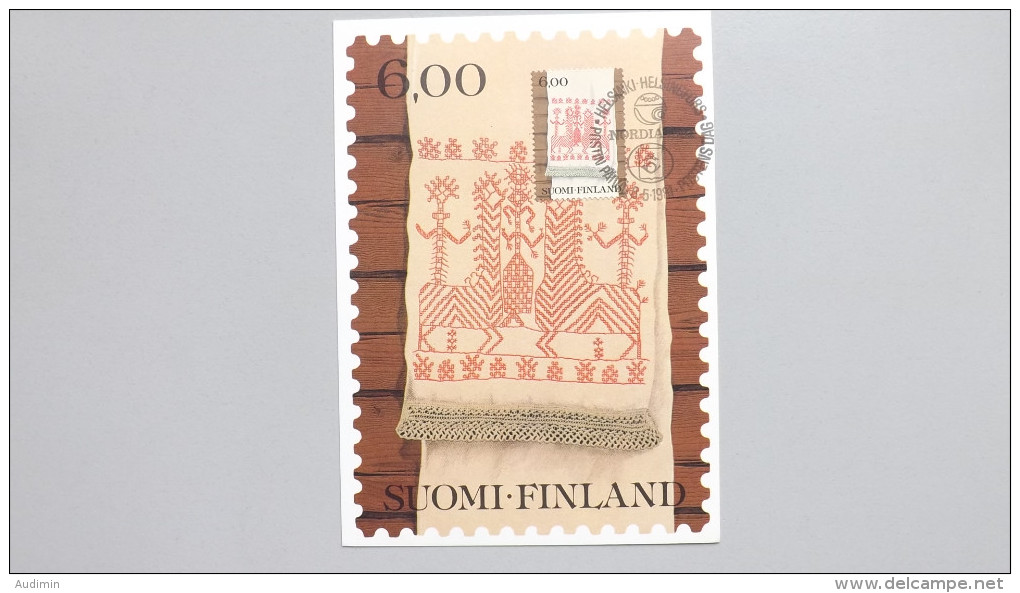 Finnland 862 Yt 826, SG 898 Fa 865 Maximumkarte MK/CM, SST NORDIA´81, 8.5.81,  „Käspaikka“: Karelischer Stickarbeit - Maximum Cards & Covers