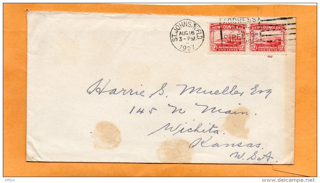 Newfoundland 1927 Cover Mailed To USA - 1908-1947