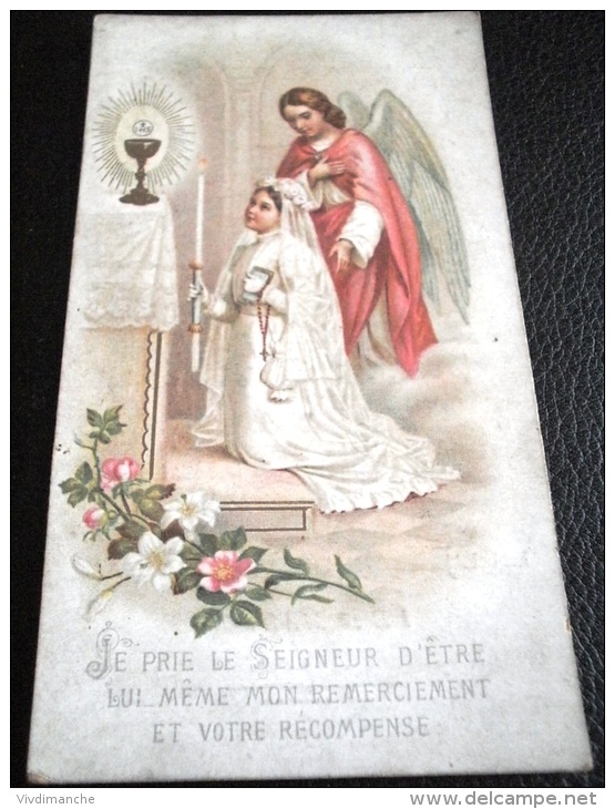 LOT DE 8 CARTES DE COMMUNION ANCIENNES DONT 1 PEINTE A LA MAIN DE 1904 - CARTES DE 1899 A 1917 - Communion