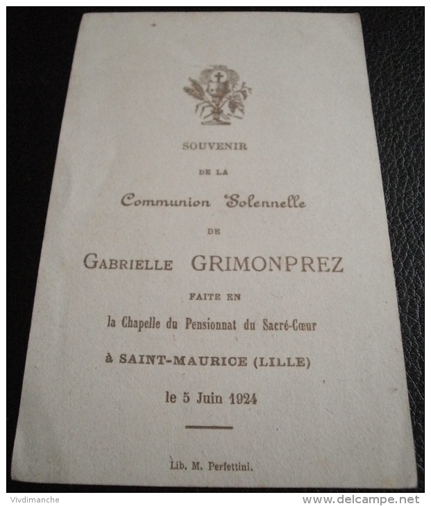 LOT DE 8 CARTES DE COMMUNION ANCIENNES DONT 1 PEINTE A LA MAIN DE 1904 - CARTES DE 1899 A 1917