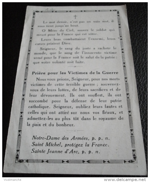 GUERRE 1914-1918 - A NOS HEROS MORTS POUR LA PATRIE - PRIERE POUR L'ARMEE VOIR SCAN RECTO-VERSO - Images Religieuses