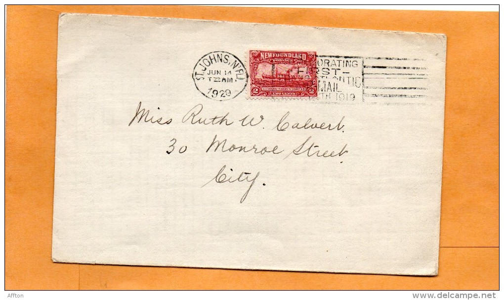 Newfoundland 1929 Cover Mailed To USA - 1908-1947