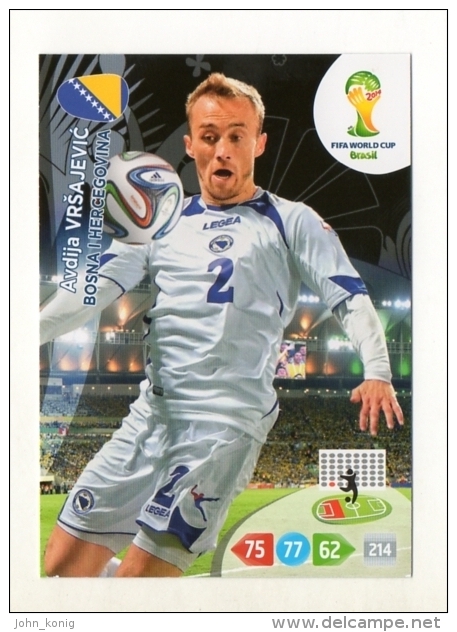 PANINI FIGURINA TRADING CARD ADRENALYN XL (NO STICKER) BRASIL WORLD CUP 2014 - BOSNIA AND HERZEGOVINA - AVDIJA VRSAJEVIC - Other & Unclassified