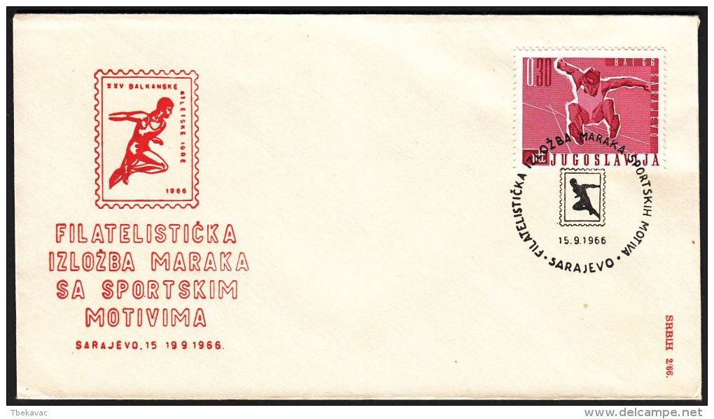 Yugoslavia 1984, Illustrated Cover "Philatelic Exibition In Sarajevo 1966" W./ Special Postmark "Sarajevo", Ref.bbzg - Briefe U. Dokumente